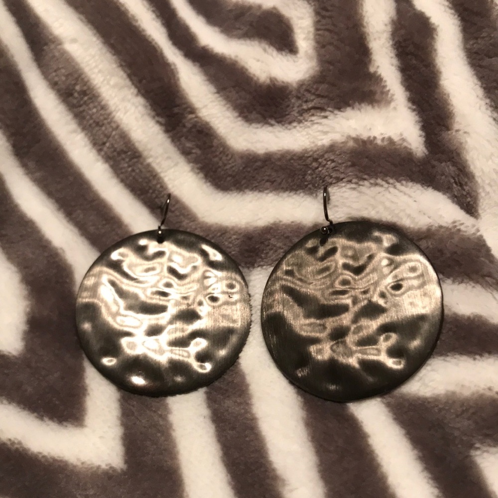 Silver disc earrings